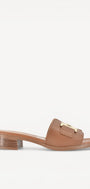 DAMES OPEN SCHOENEN-Bruin leer