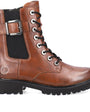 DAMES BOOTS+KORT LAARS-Bruin leer