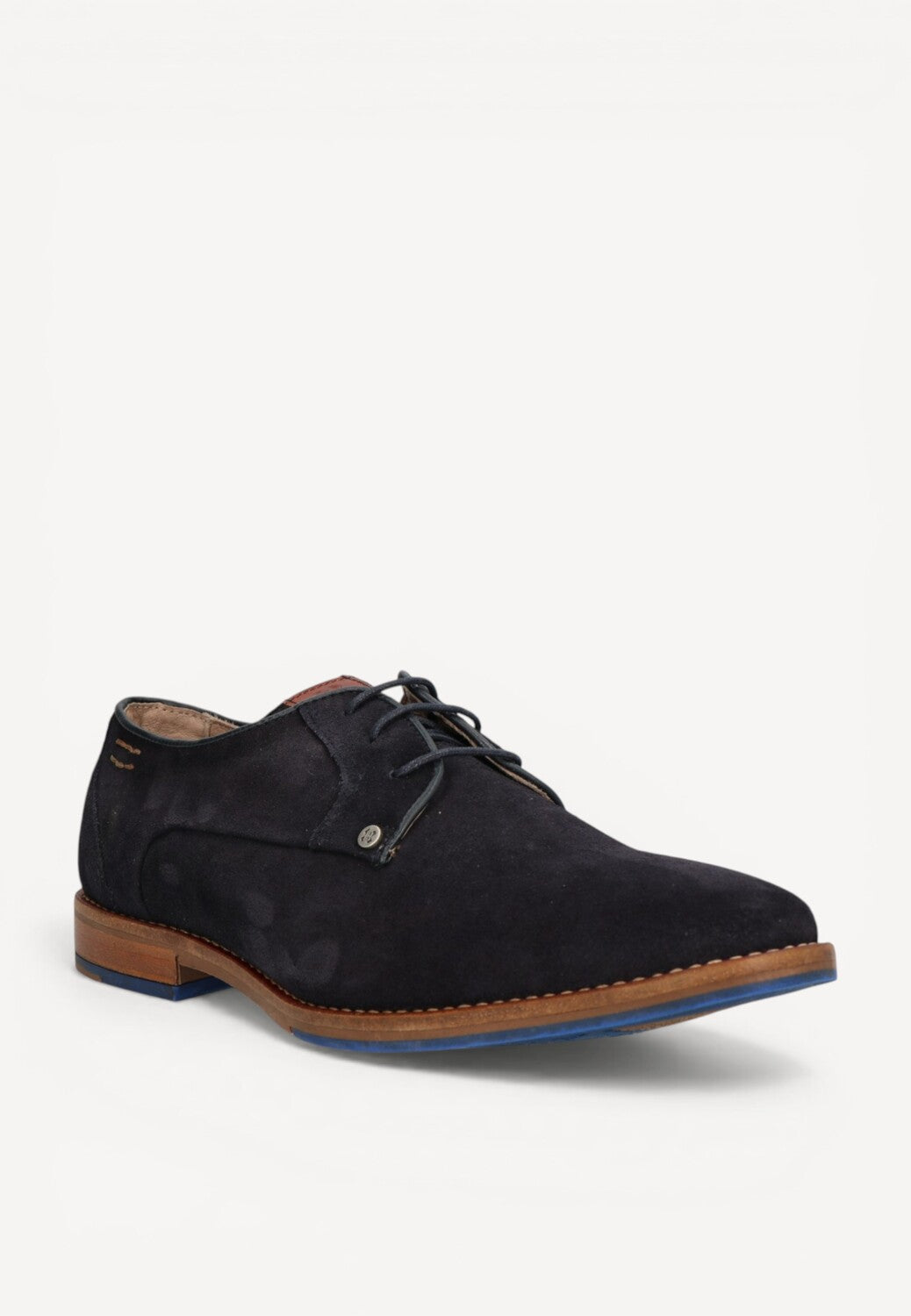 Heren veterschoenen-Blauw suède/nubuck