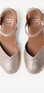 DAMES OPEN SCHOENEN-Goud leer