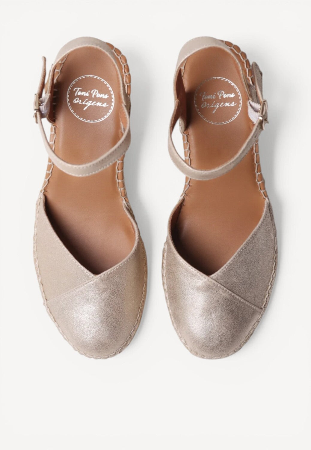 DAMES OPEN SCHOENEN-Goud leer