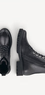 DAMES BOOTS+KORT LAARS-Zwart leer