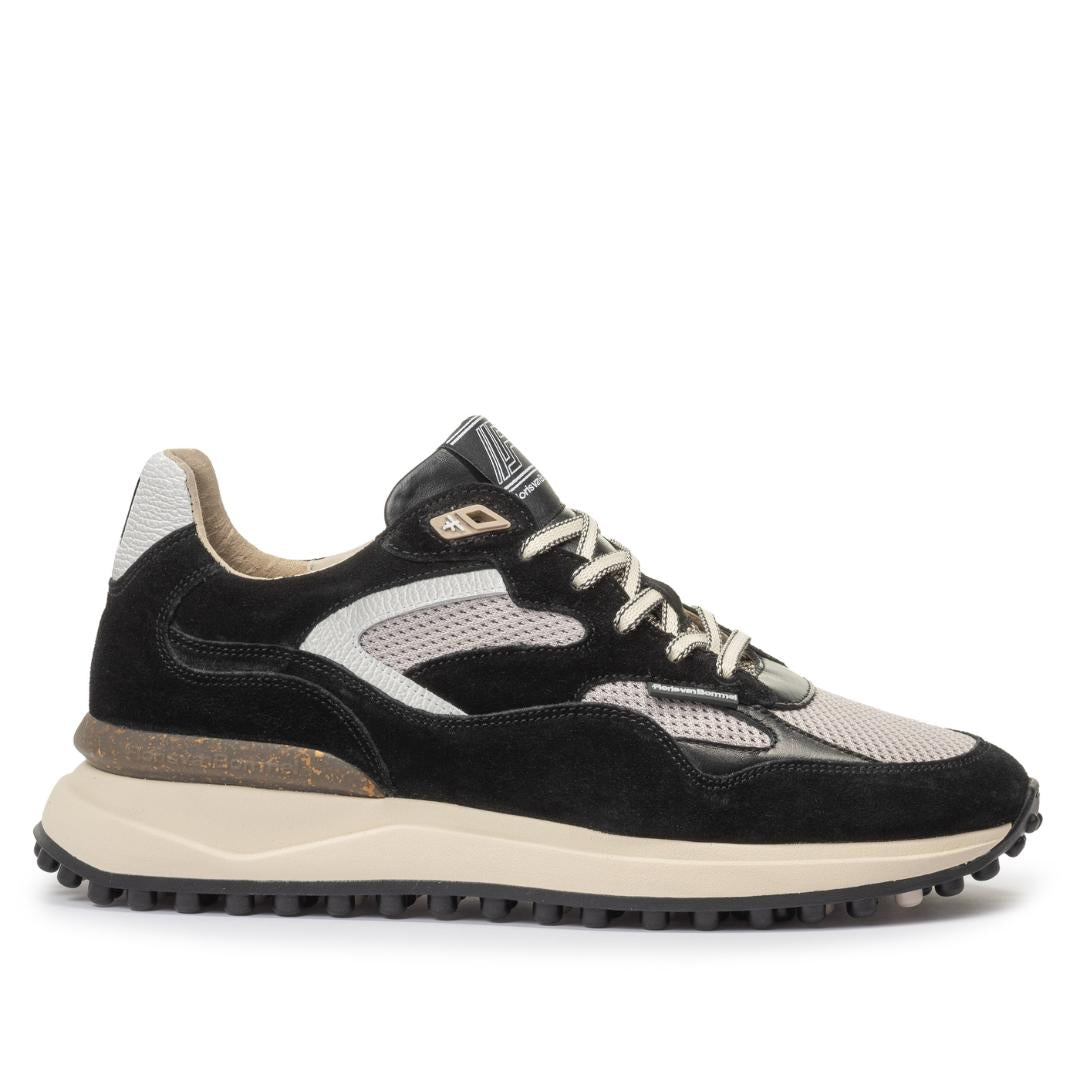 Heren veterschoenen-Zwart suède