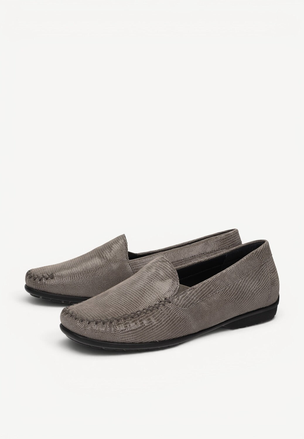 DAMES INSTAPSCHOENEN-Beige leer