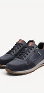Heren veterschoenen-Blauw leer