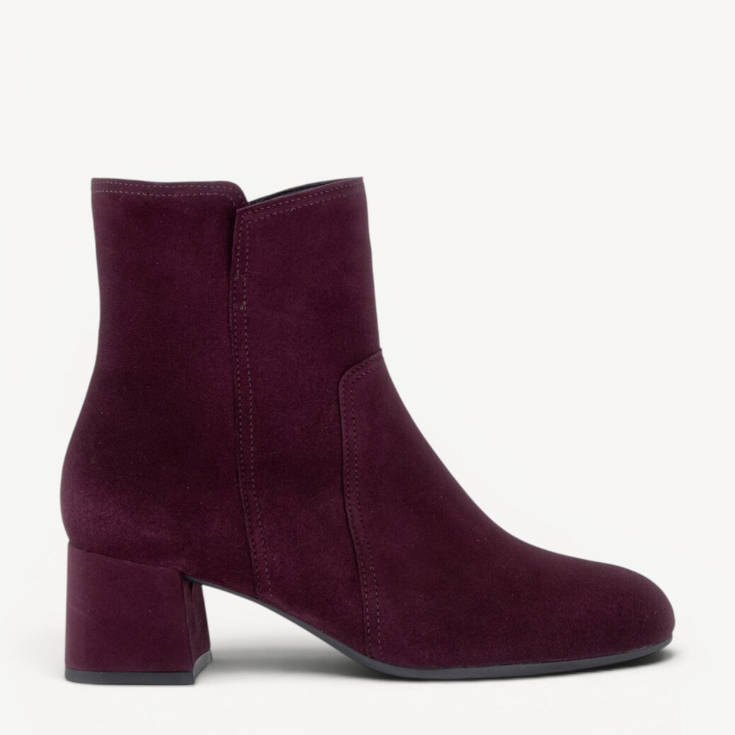 DAMES BOOTS+KORT LAARS-Rood suède/nubuck