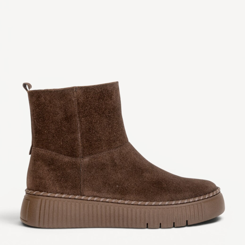 DAMES BOOTS+KORT LAARS-Bruin suède