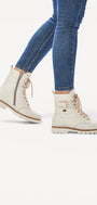 DAMES BOOTS+KORT LAARS-Wit leer