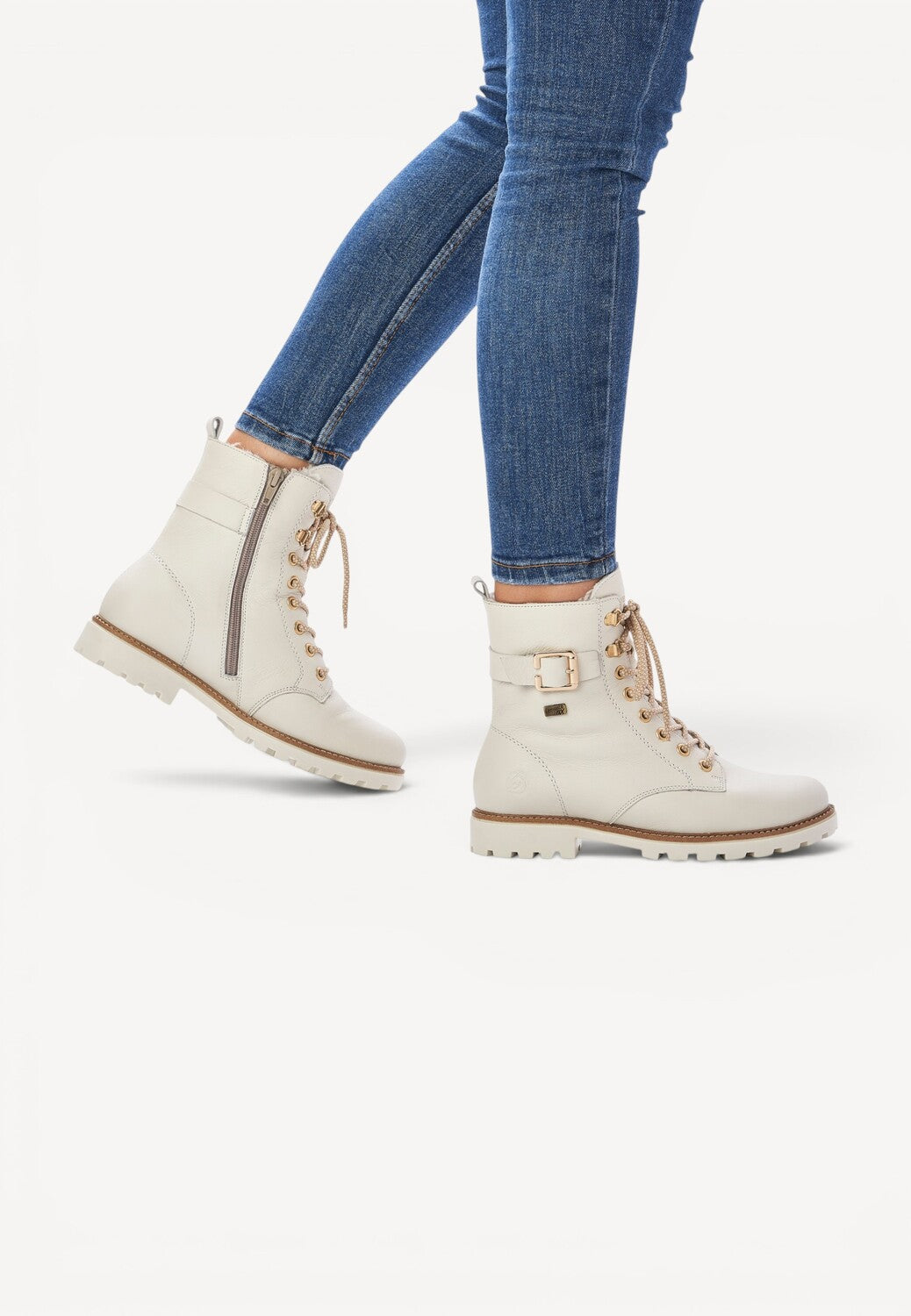 DAMES BOOTS+KORT LAARS-Wit leer
