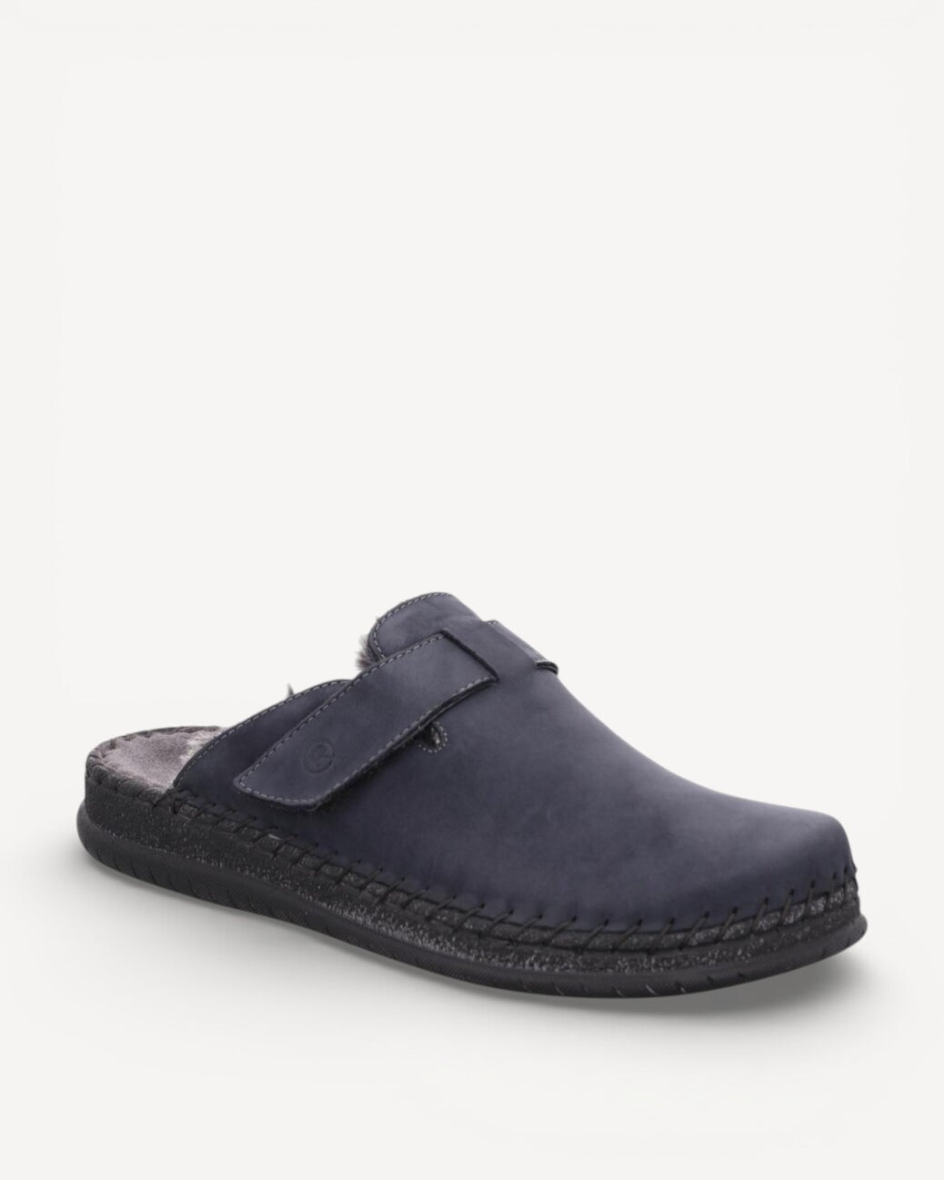 Heren muil pantoffels-Blauw suède/nubuck