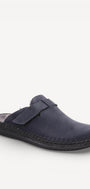 Heren muil pantoffels-Blauw suède/nubuck