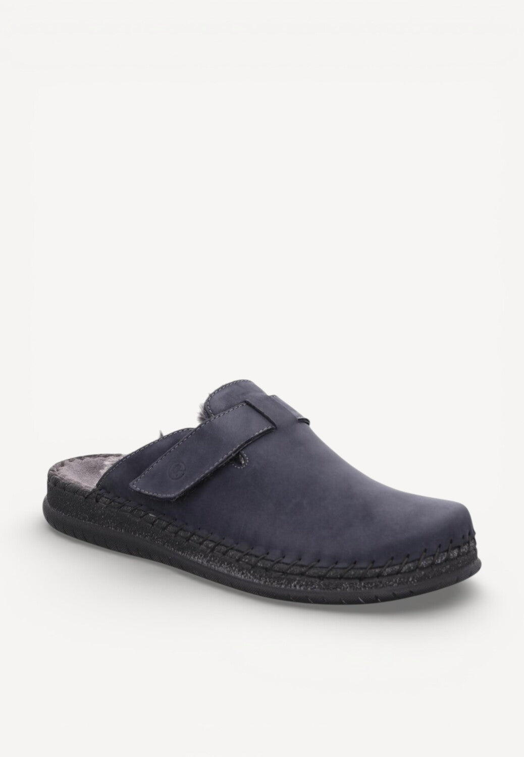 Heren muil pantoffels-Blauw suède/nubuck