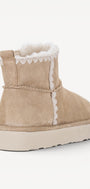 DAMES BOOTS+KORT LAARS-Beige suède/nubuck
