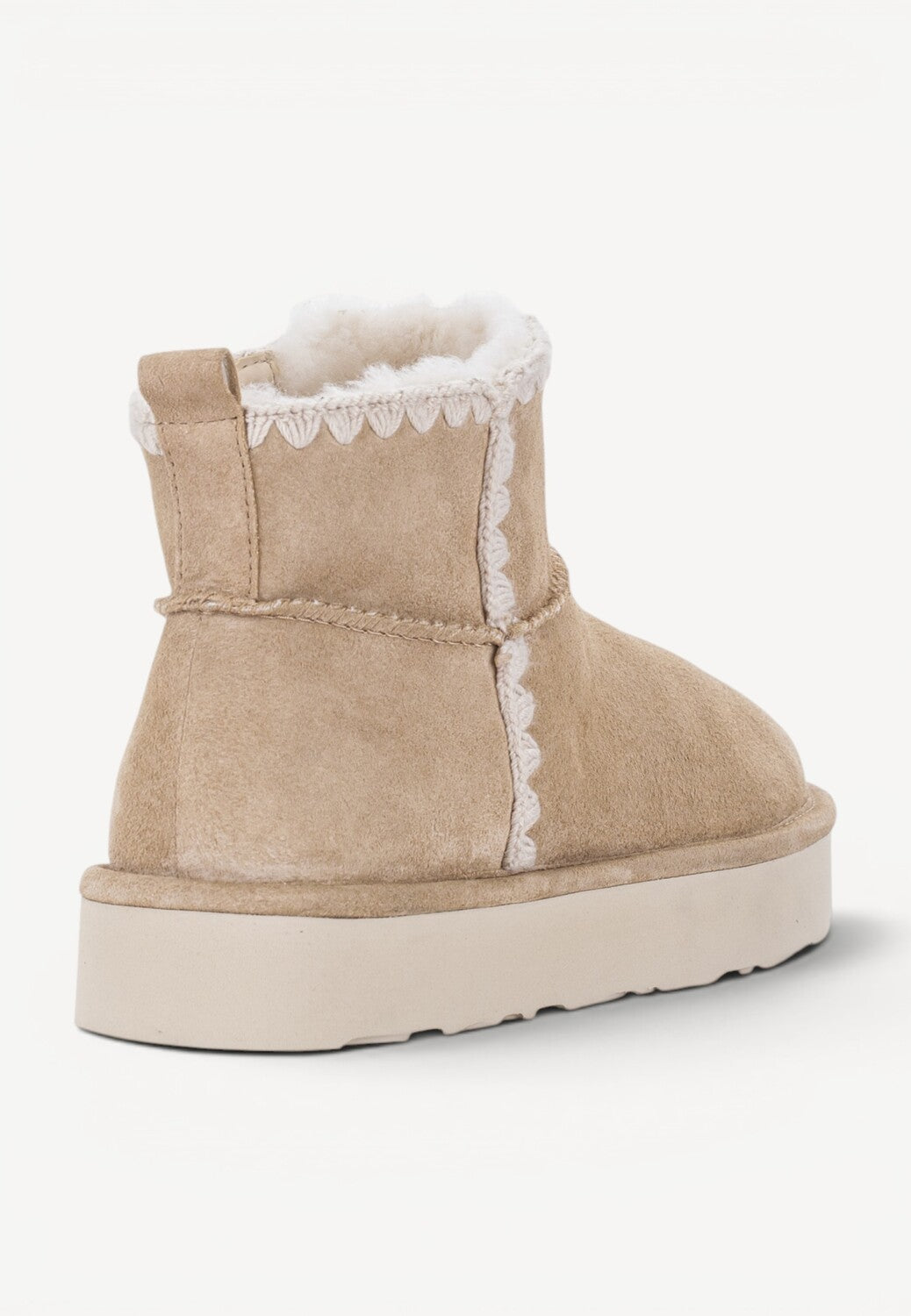 DAMES BOOTS+KORT LAARS-Beige suède/nubuck