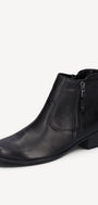 DAMES BOOTS+KORT LAARS-Zwart leer