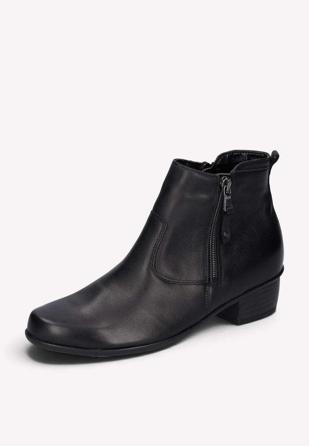 DAMES BOOTS+KORT LAARS-Zwart leer