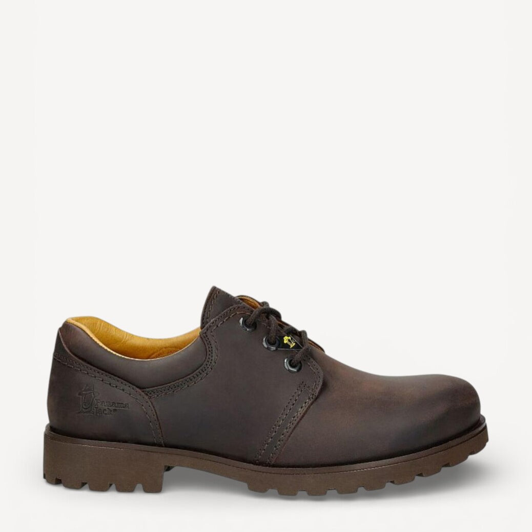Heren veterschoenen-Bruin leer