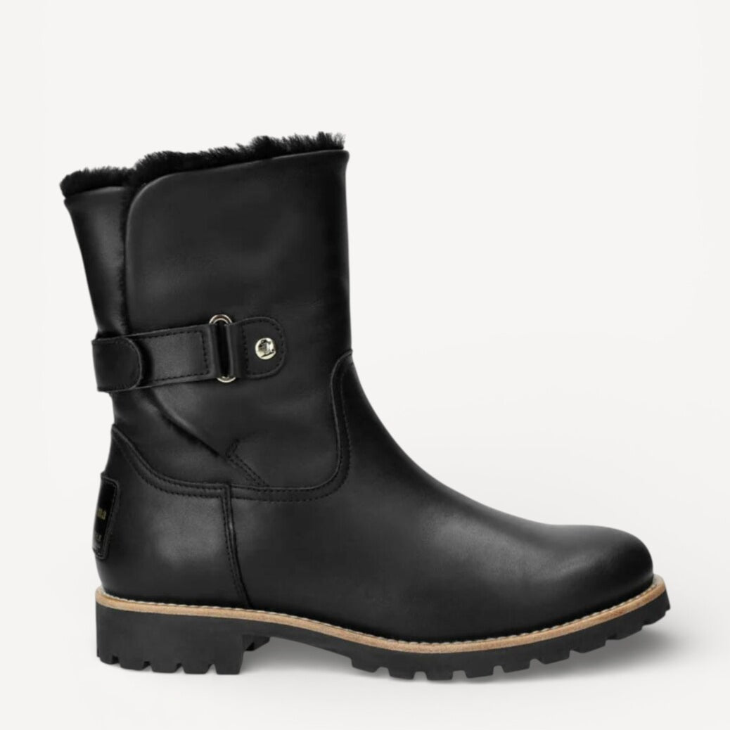 DAMES BOOTS+KORT LAARS-Zwart leer