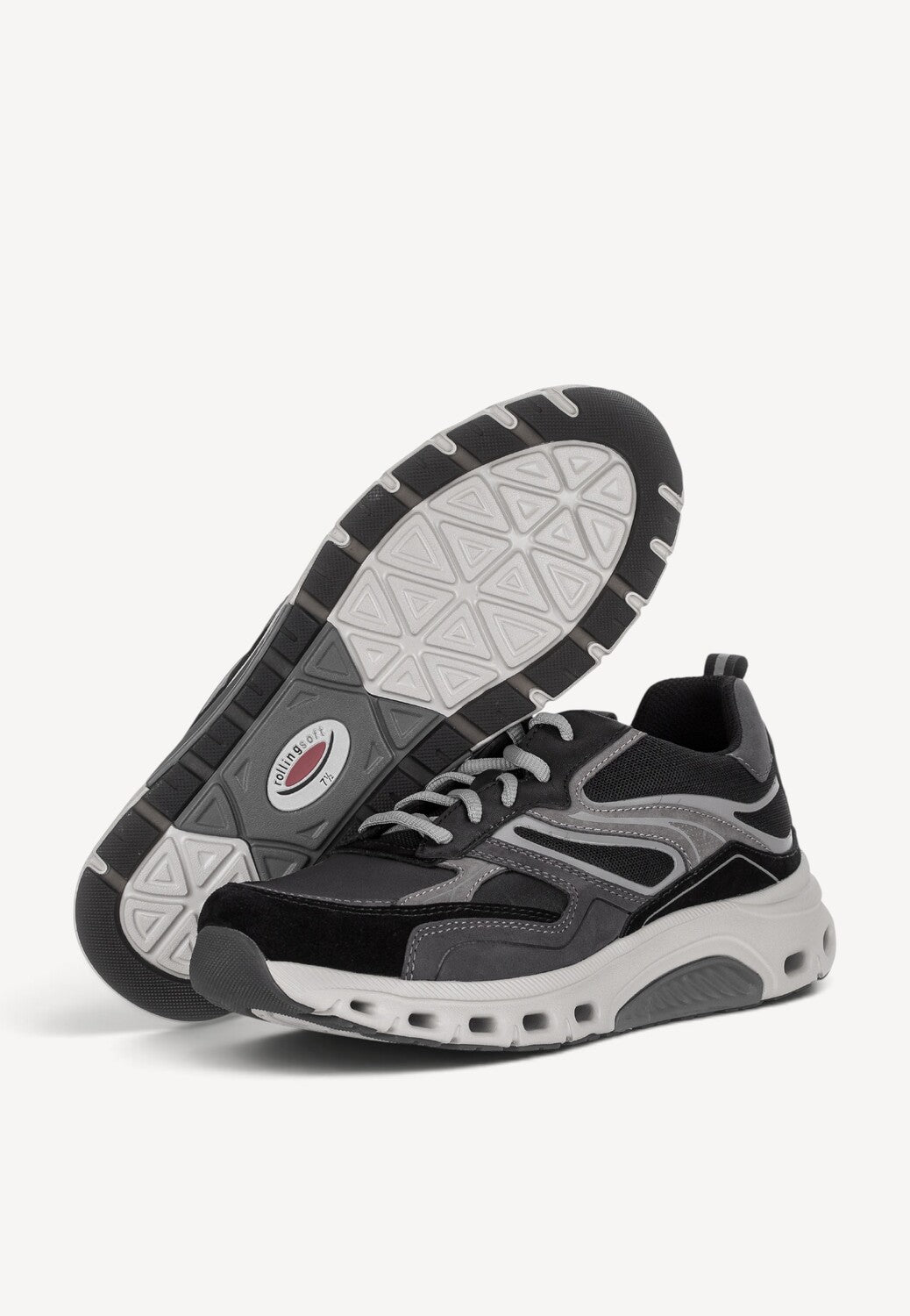 Heren veterschoenen-Zwart combi kleur
