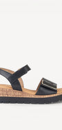 DAMES OPEN SCHOENEN-Zwart leer