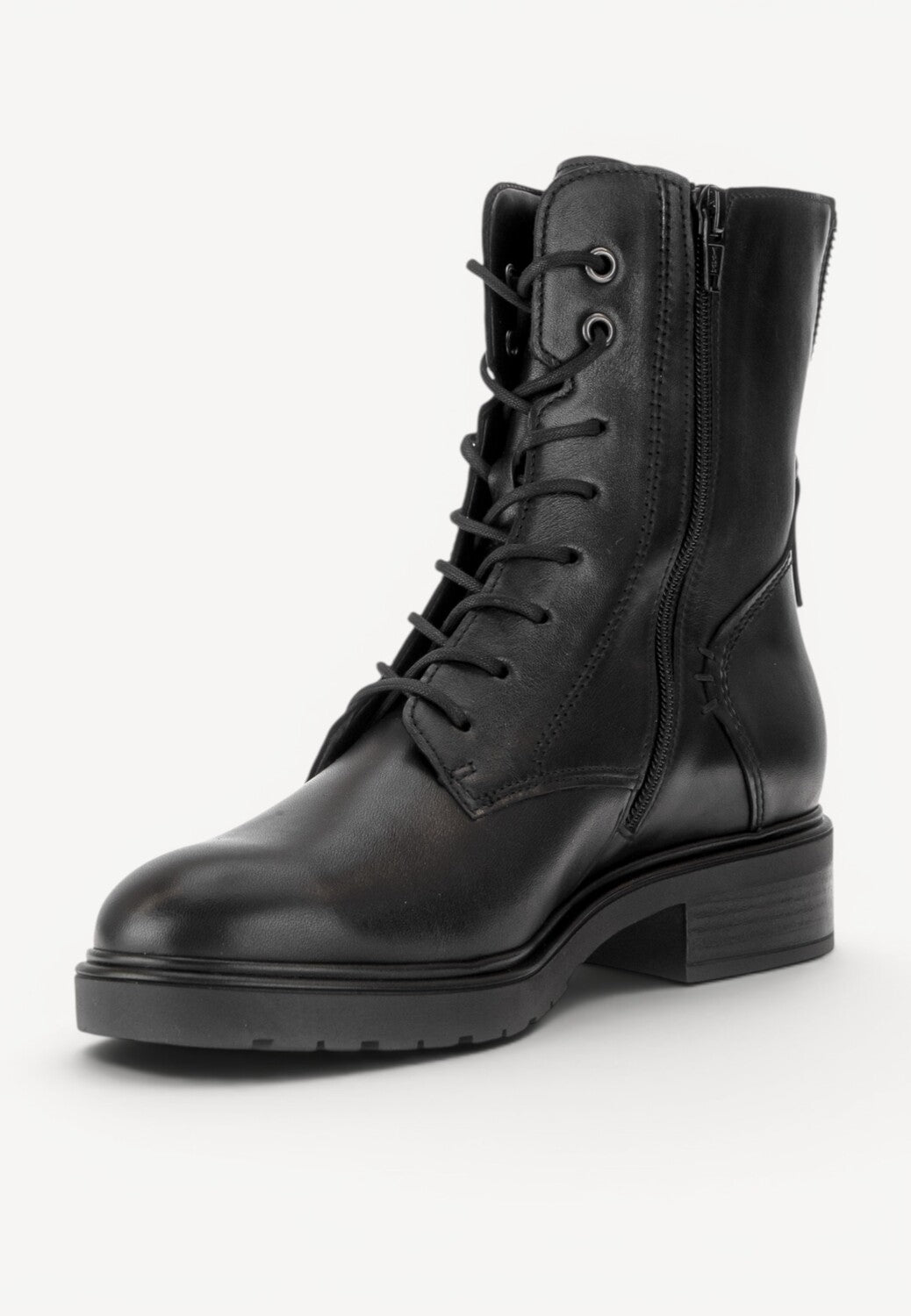 DAMES BOOTS+KORT LAARS-Zwart leer