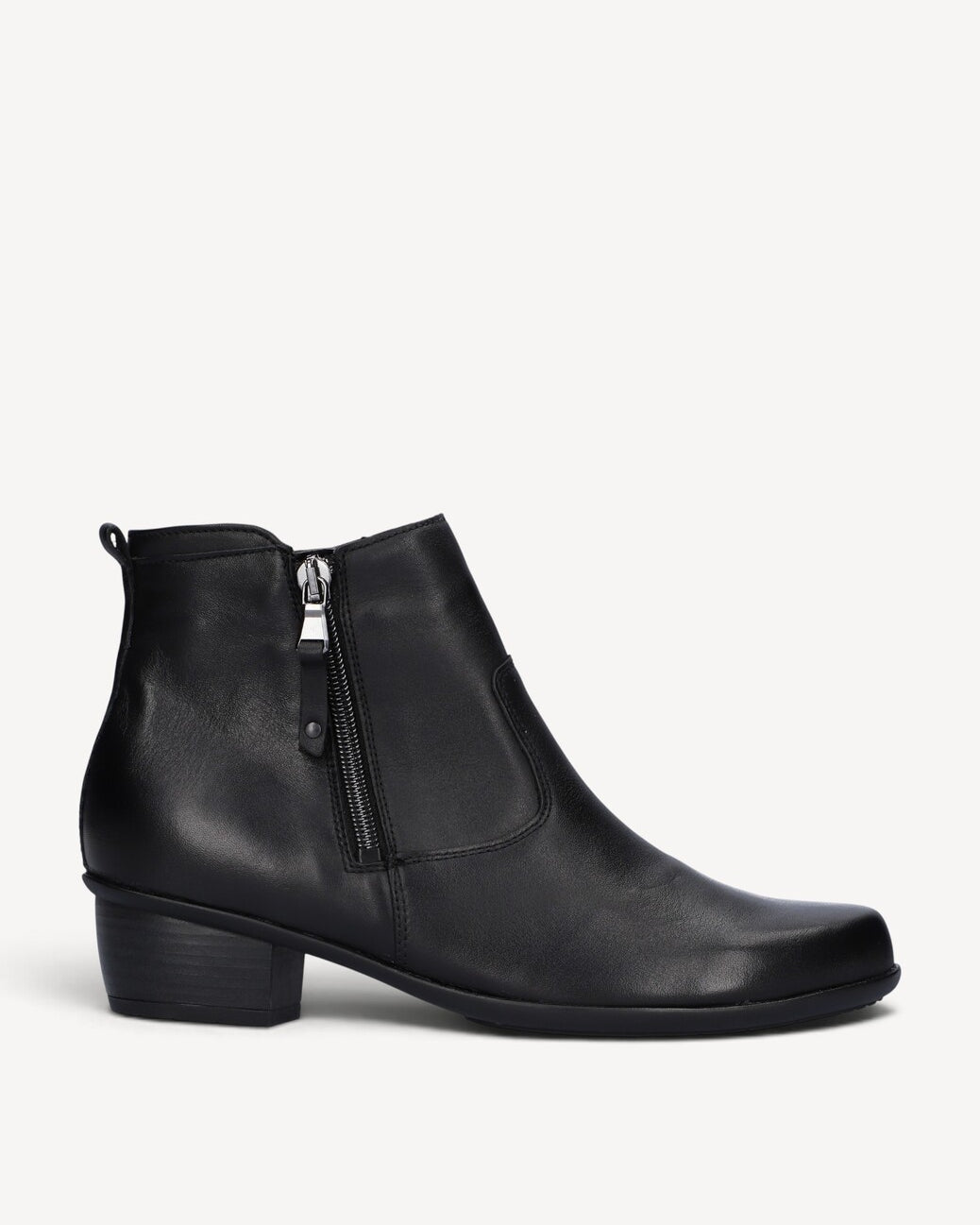 DAMES BOOTS+KORT LAARS-Zwart leer