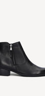 DAMES BOOTS+KORT LAARS-Zwart leer