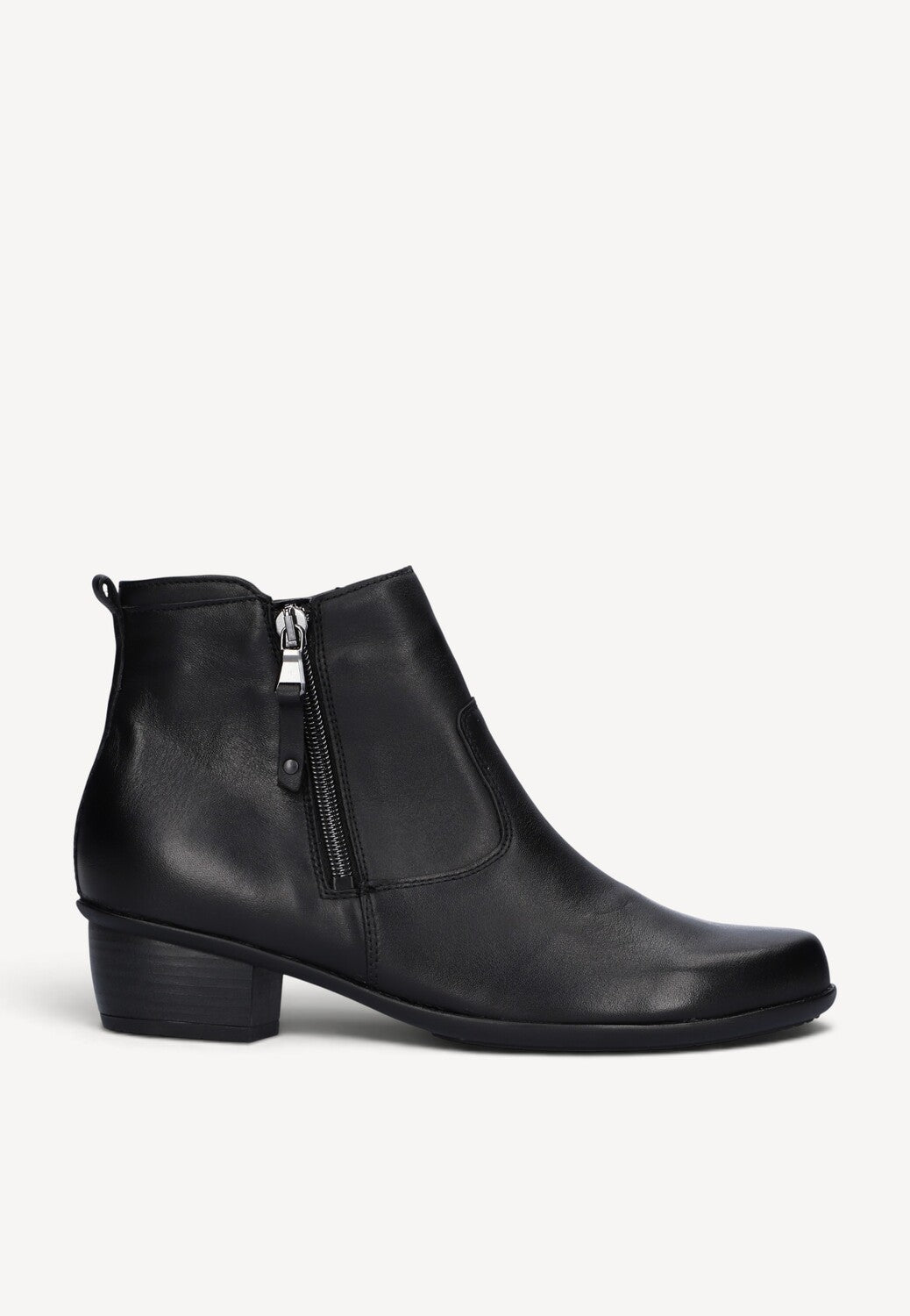 DAMES BOOTS+KORT LAARS-Zwart leer