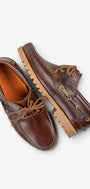 Heren veterschoenen-Bruin leer