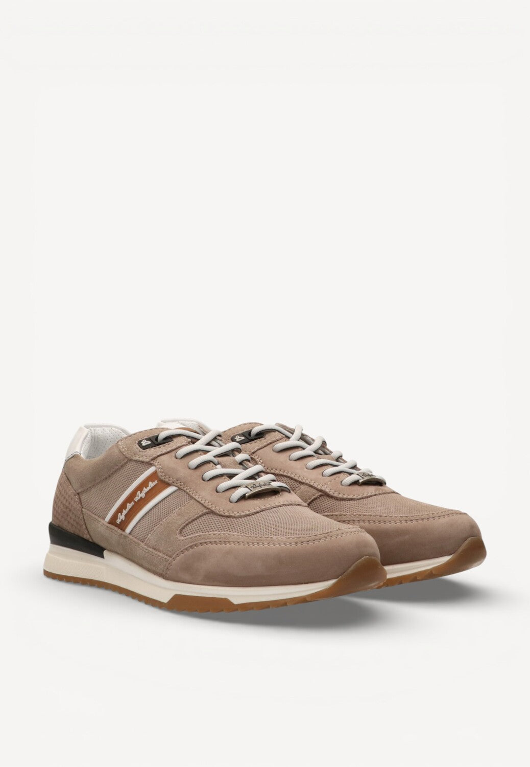 Heren veterschoenen-Beige suède/nubuck