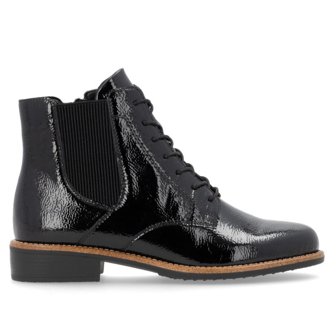 DAMES BOOTS+KORT LAARS-Zwart lak