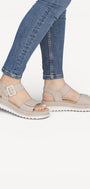 DAMES OPEN SCHOENEN-Beige suède/nubuck