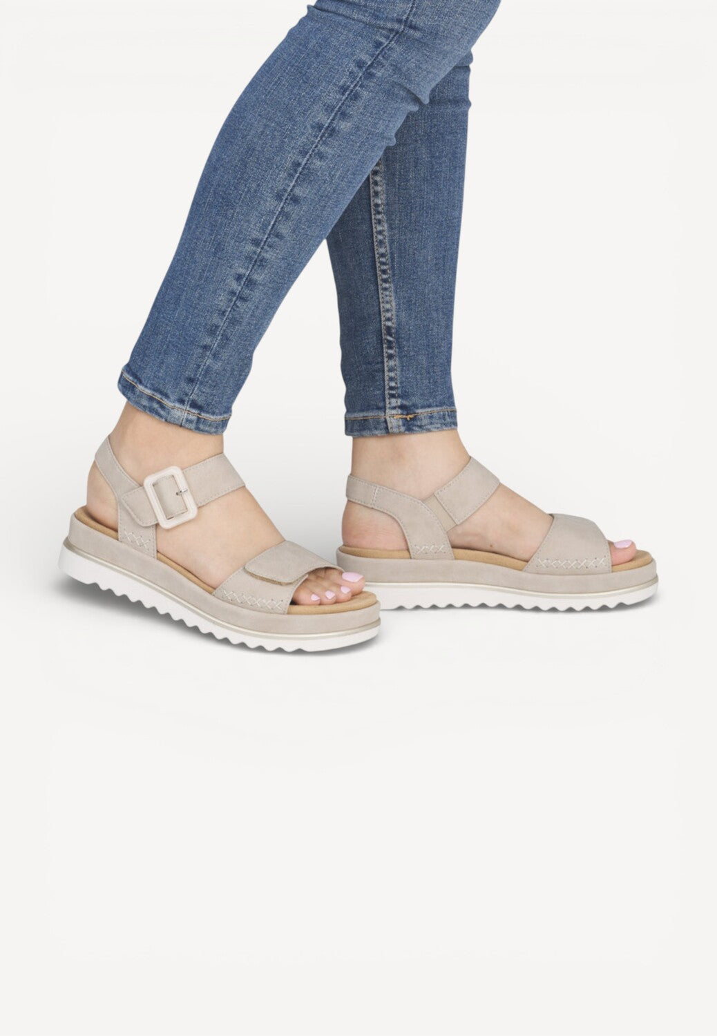 DAMES OPEN SCHOENEN-Beige suède/nubuck