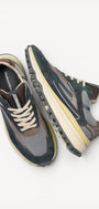 Heren veterschoenen-Blauw combi kleur