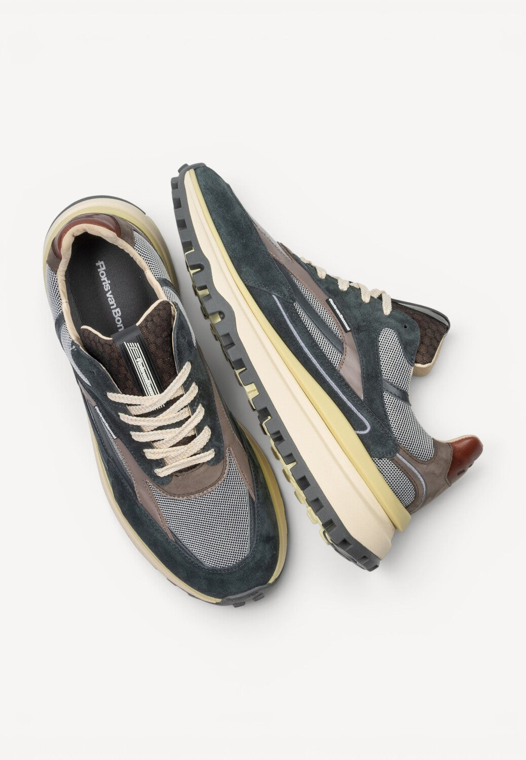 Heren veterschoenen-Blauw combi kleur