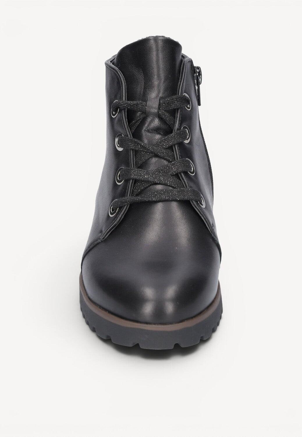 DAMES BOOTS+KORT LAARS-Zwart leer