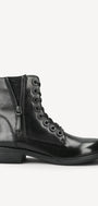 DAMES BOOTS+KORT LAARS-Zwart leer