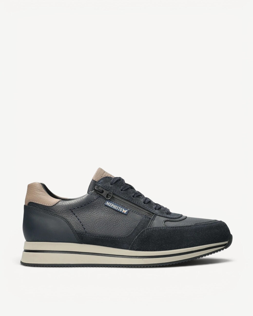 Heren veterschoenen-Blauw leer
