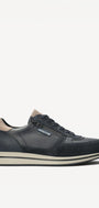 Heren veterschoenen-Blauw leer