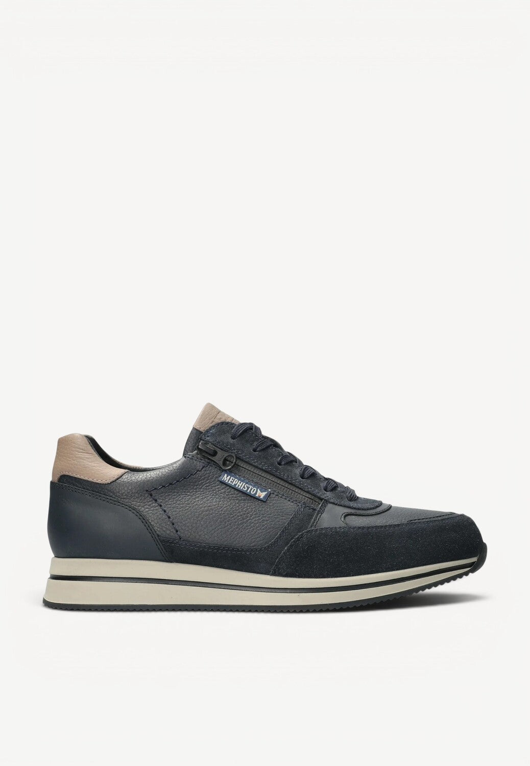 Heren veterschoenen-Blauw leer