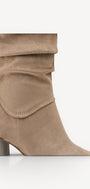 DAMESLAARS LANG/HALFHOOG-Beige suède/nubuck