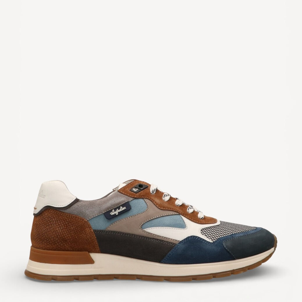 Heren veterschoenen-Blauw combi kleur