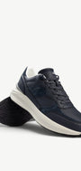 Heren veterschoenen-Blauw leer