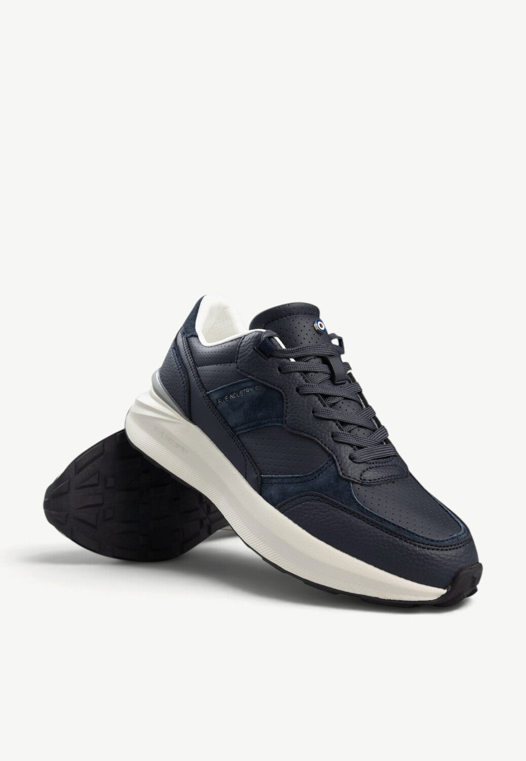 Heren veterschoenen-Blauw leer