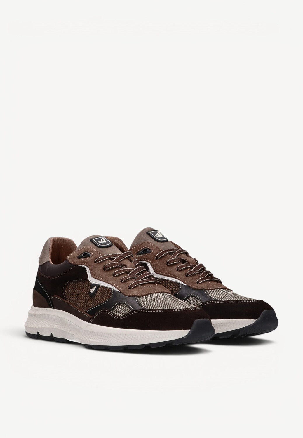 Heren veterschoenen-Bruin combi kleur