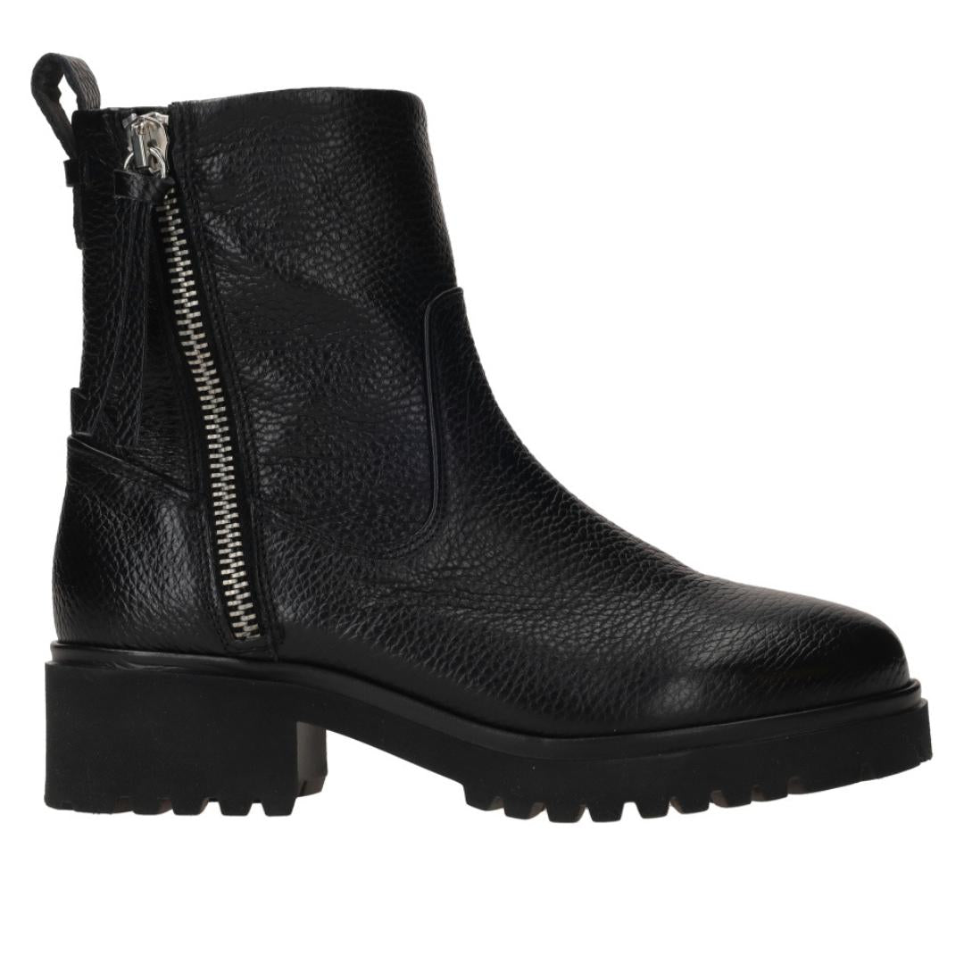 DAMES BOOTS+KORT LAARS-Zwart leer
