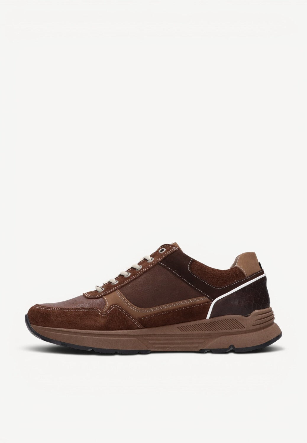Heren veterschoenen-Bruin suède