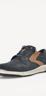 Heren veterschoenen-Blauw suède/nubuck