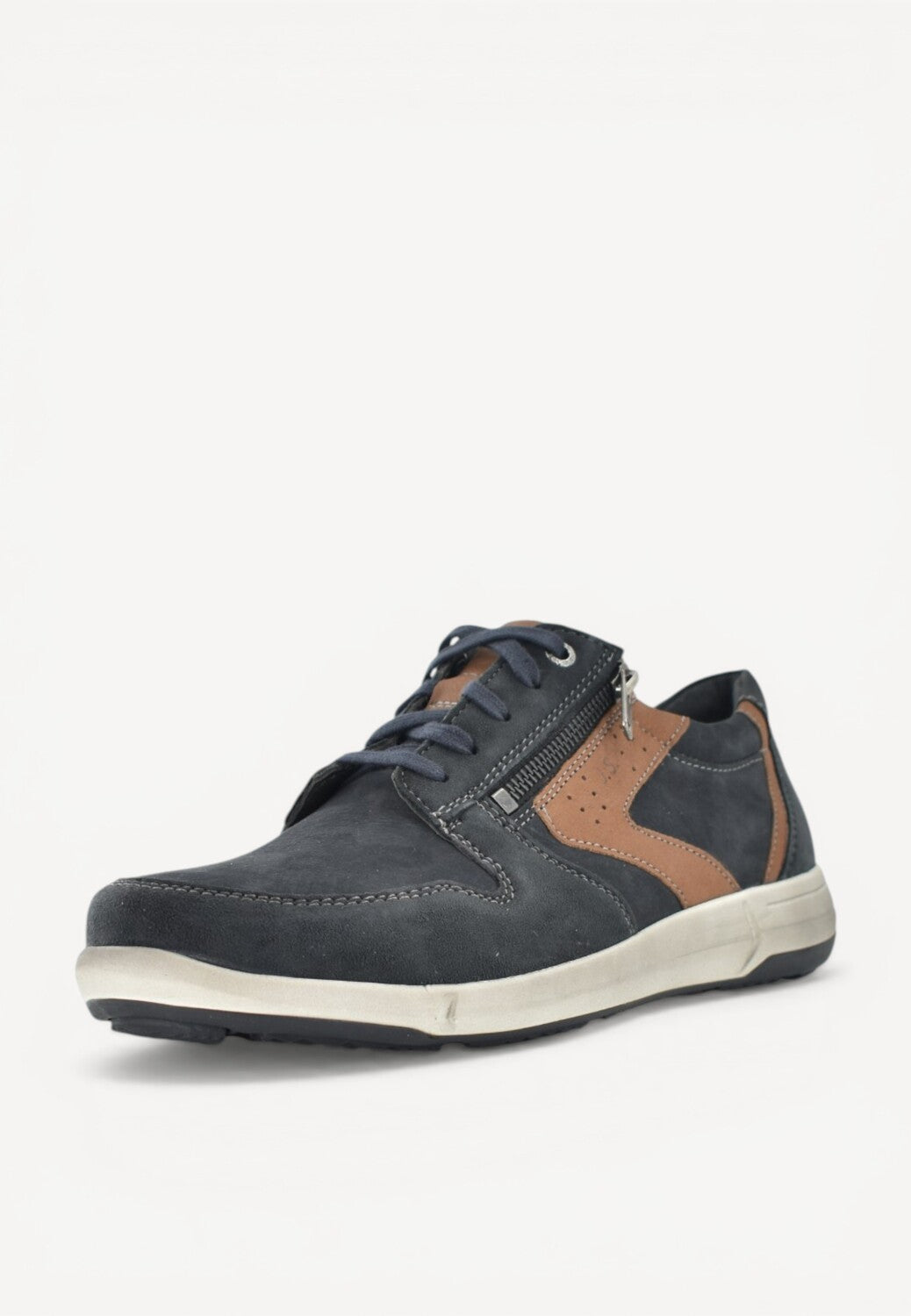 Heren veterschoenen-Blauw suède/nubuck