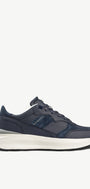 Heren veterschoenen-Blauw leer